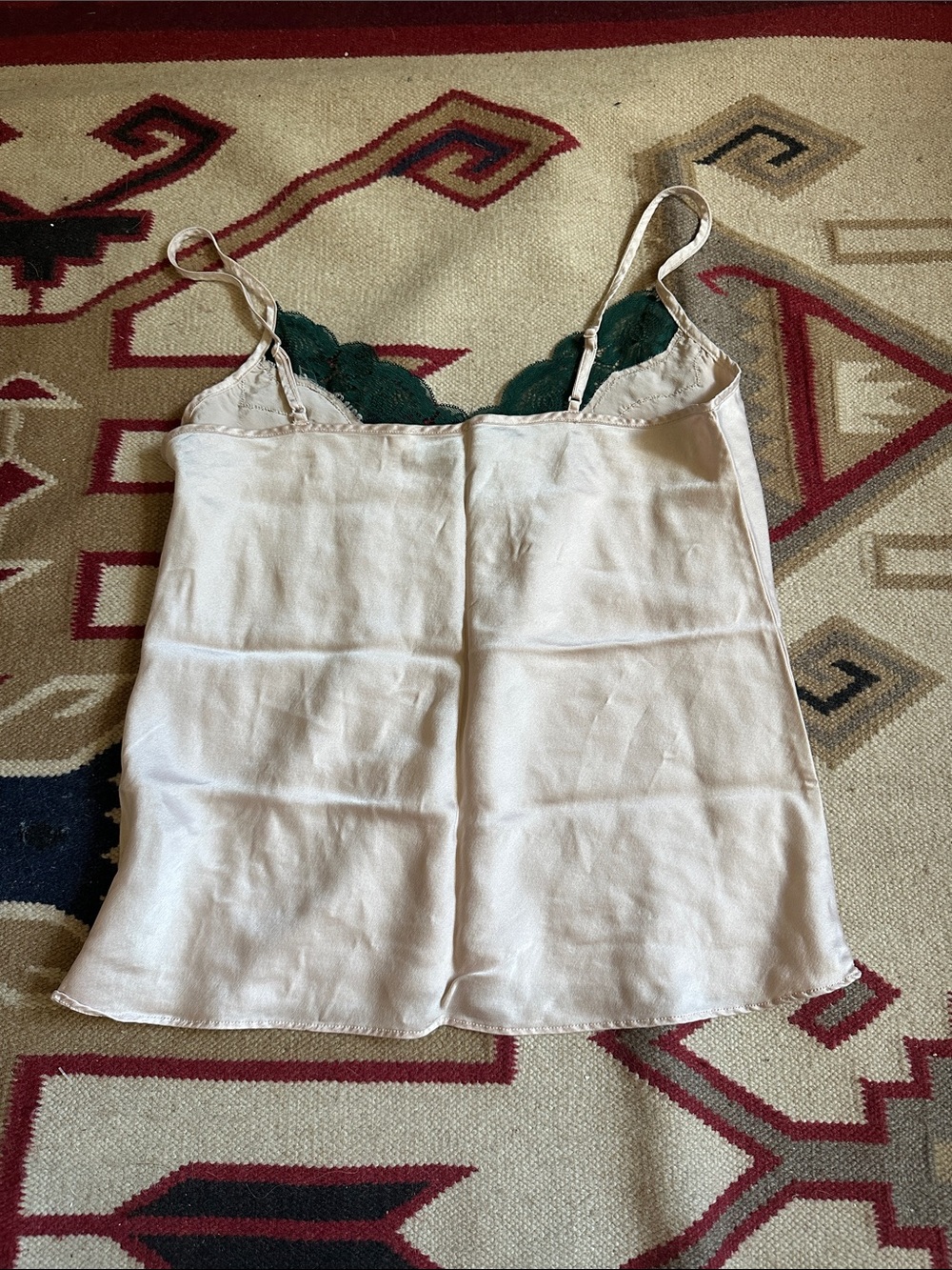 Ginia Pure Silk Green Lace Top And Short Set AU 10 - Picture 5 of 7